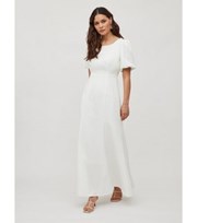 VILA White Puff Sleeve Maxi Dress